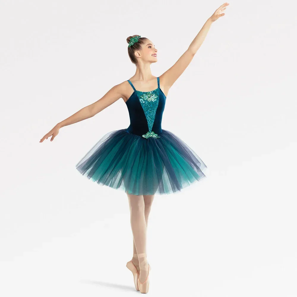 Pre-Owned Dance Costume Large Child Blue Revolution RC17003 Ballet Pointe YAGP